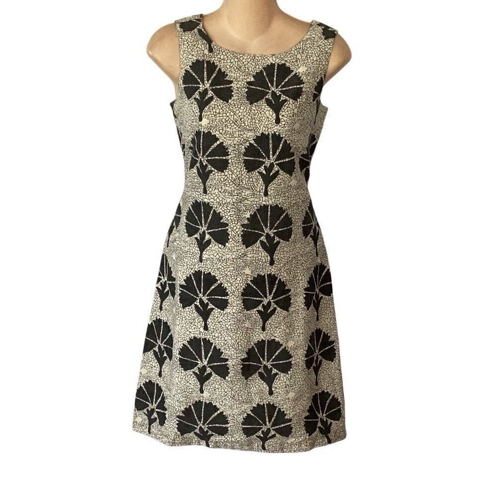 Bombay Paisley Cotton Linen Sleeveless Sheath Dress Women’s XS Lined